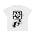 White unisex crewneck t-shirt featuring a bold black graphic with "Ink Pick Me" and splatter design. Regular fit.