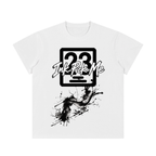 White unisex crewneck t-shirt featuring a bold black graphic with "Ink Pick Me" and splatter design. Regular fit.