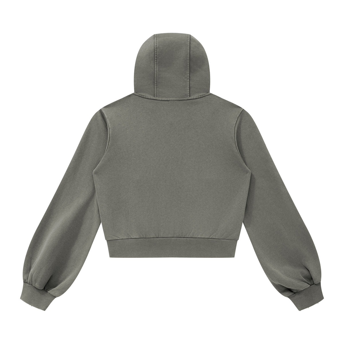 Hoodie zippé court délavé gris foncé Ink Pick Me – vue de dos