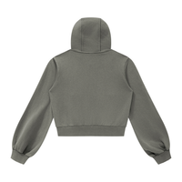 Hoodie zippé court délavé gris foncé Ink Pick Me – vue de dos