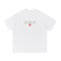 T-shirt oversize Good Luck Is a Choice blanc Ink Pick Me, logo poitrine – vue de face