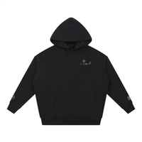 Hoodie Rester soi Ink Pick Me noir, petit motif côté cœur – vue de face