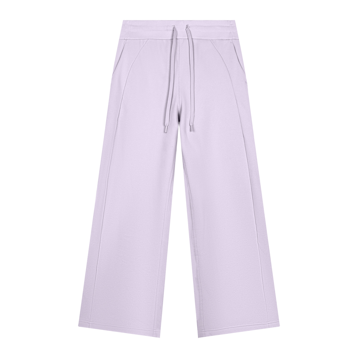 Jogging jambes larges lilas Ink Pick Me, taille à cordon – vue de face