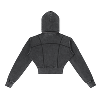 Hoodie cropped zippé noir délavé Ink Pick Me – vue de dos