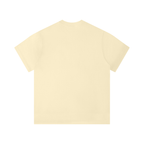 Solid color unisex t-shirt in light yellow, featuring a classic round neckline and short, regular-fit sleeves.