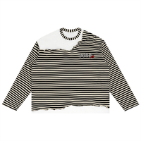 Pull rayé abricot et noir Signature Underground Ink Pick Me, empiècement blanc – vue de face