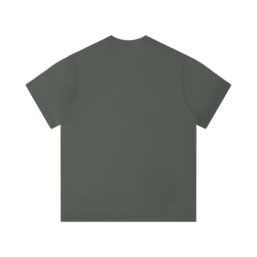 Solid color unisex t-shirt in dark green with a classic round neck and short sleeves, tailored for a regular fit.