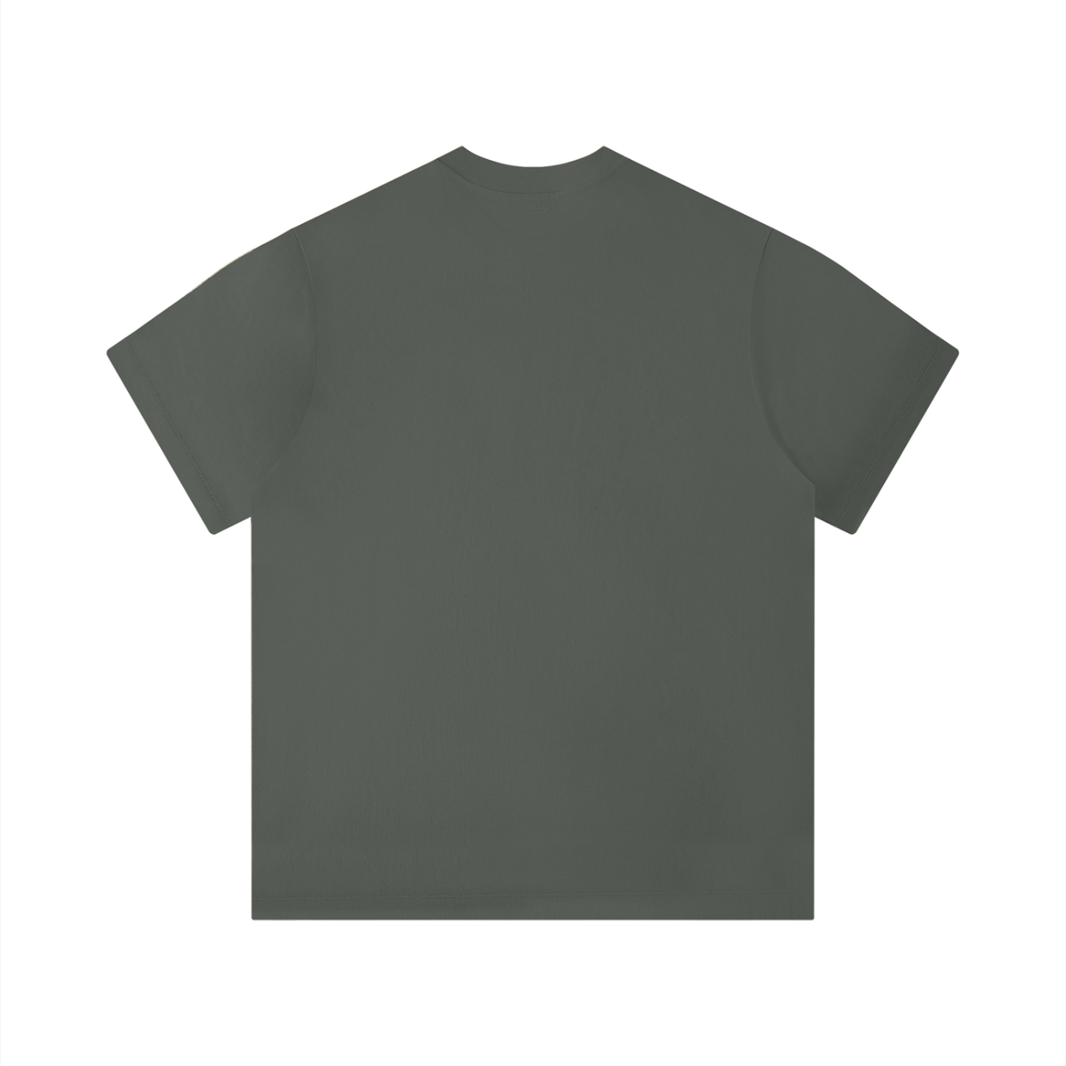 Solid color unisex t-shirt in dark green with a classic round neck and short sleeves, tailored for a regular fit.