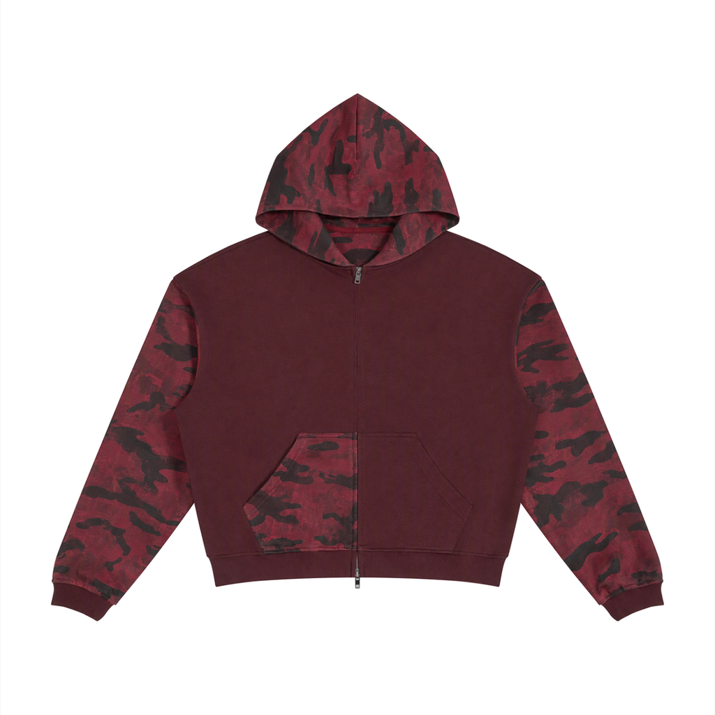 Sweat à capuche zippé camouflage boxy Ink Pick Me – photo 5