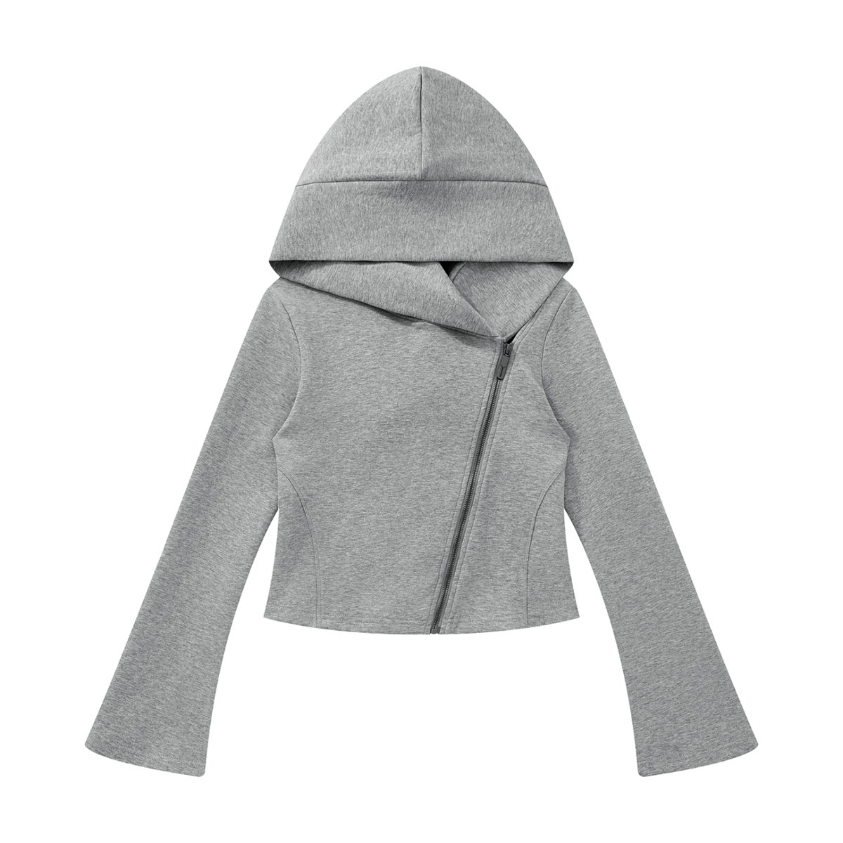 Sweat à capuche zippé court femme Ink Pick Me, manches évasées – photo 7