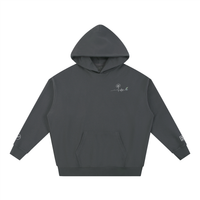 Hoodie Rester soi Ink Pick Me gris foncé, motif cœur – vue de face