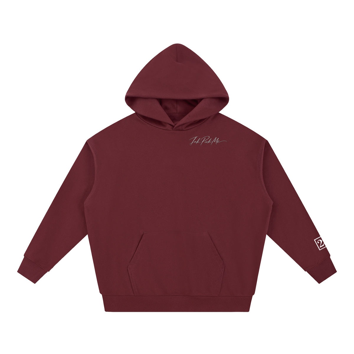 Hoodie oversize Torii 23 bordeaux Ink Pick Me – vue de face