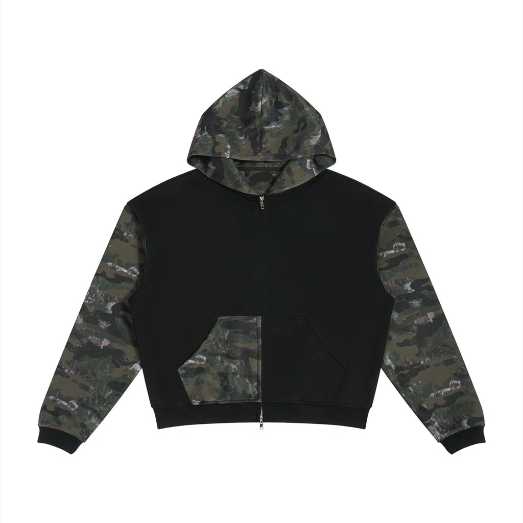 Sweat à capuche zippé camouflage boxy Ink Pick Me – photo 9