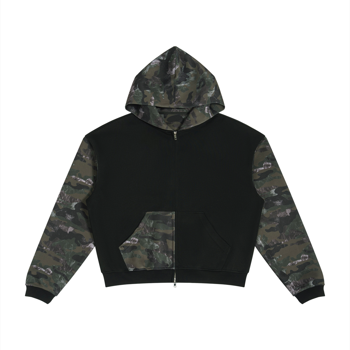 Sweat à capuche zippé camouflage boxy Ink Pick Me – photo 9