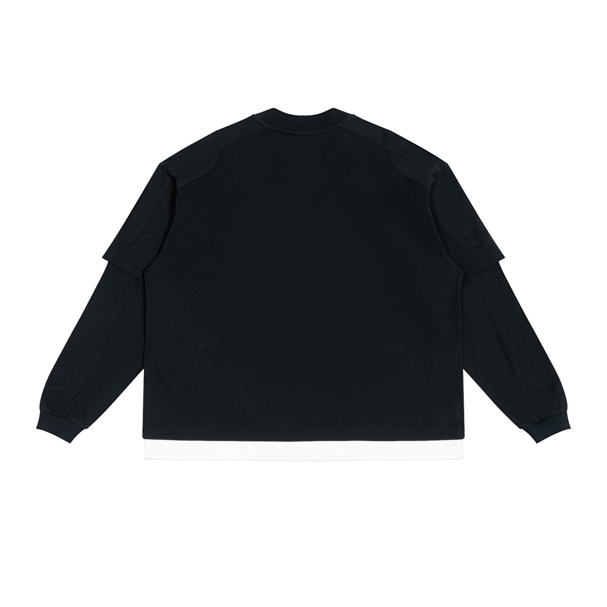 T-shirt manches longues effet superposé noir Ink Pick Me – vue de dos