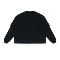 T-shirt manches longues effet superposé noir Ink Pick Me – vue de dos