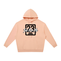 Pink oversized hoodie with a drawstring hood, kangaroo pocket, and black graphic text "Ink Pick Me" and "23" on the front.