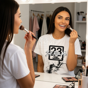 T-shirt col rond Ink Pick Me avec effet jet d'encre autour du logo – photo principale