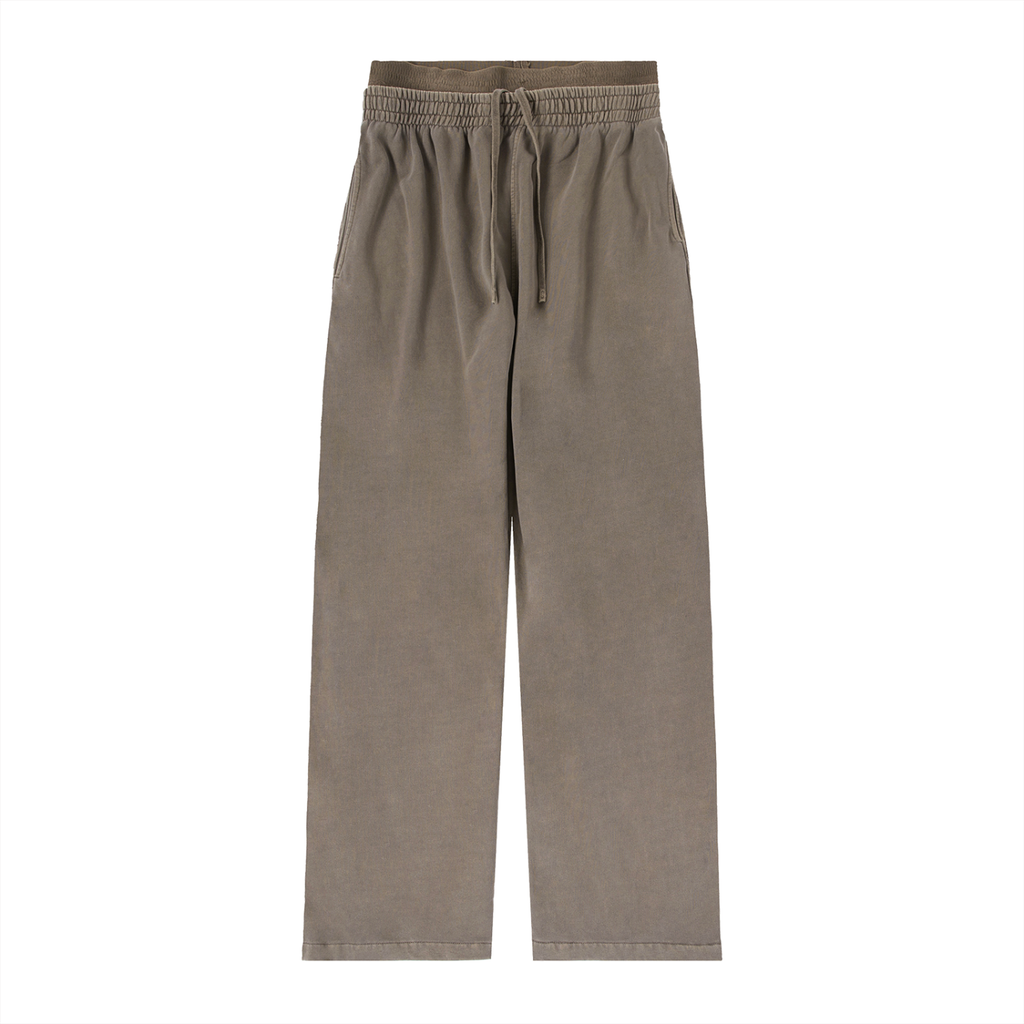 Pantalon délavé double taille café Ink Pick Me, coupe droite – vue de face
