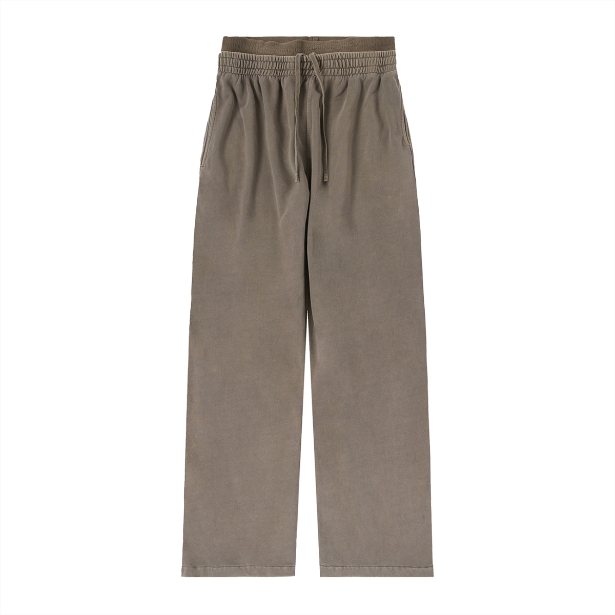 Pantalon délavé double taille café Ink Pick Me, coupe droite – vue de face