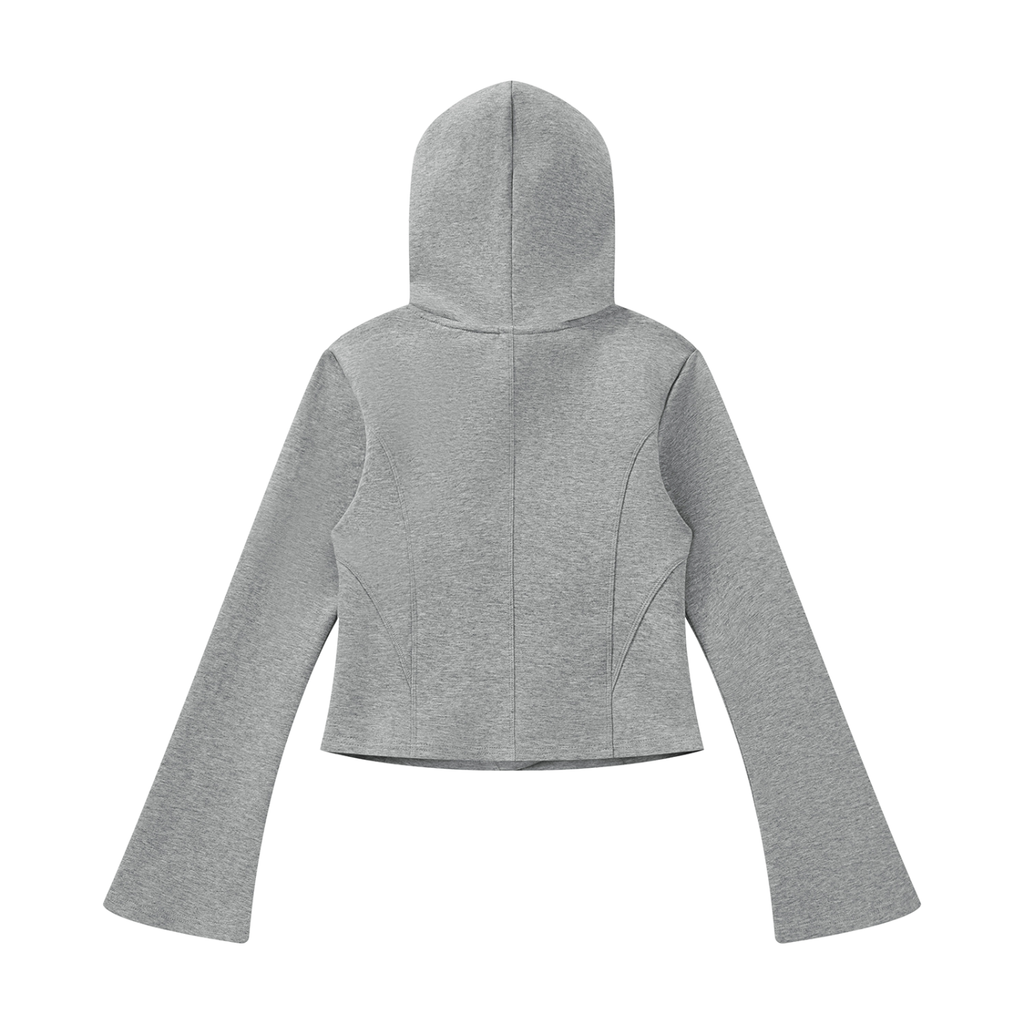 Sweat à capuche zippé court femme Ink Pick Me, manches évasées – photo 8
