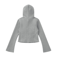 Sweat à capuche zippé court femme Ink Pick Me, manches évasées – photo 8
