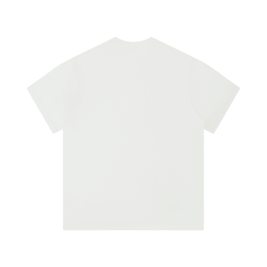 T-shirt unisexe uni blanc, coupe classique, col rond et manches courtes