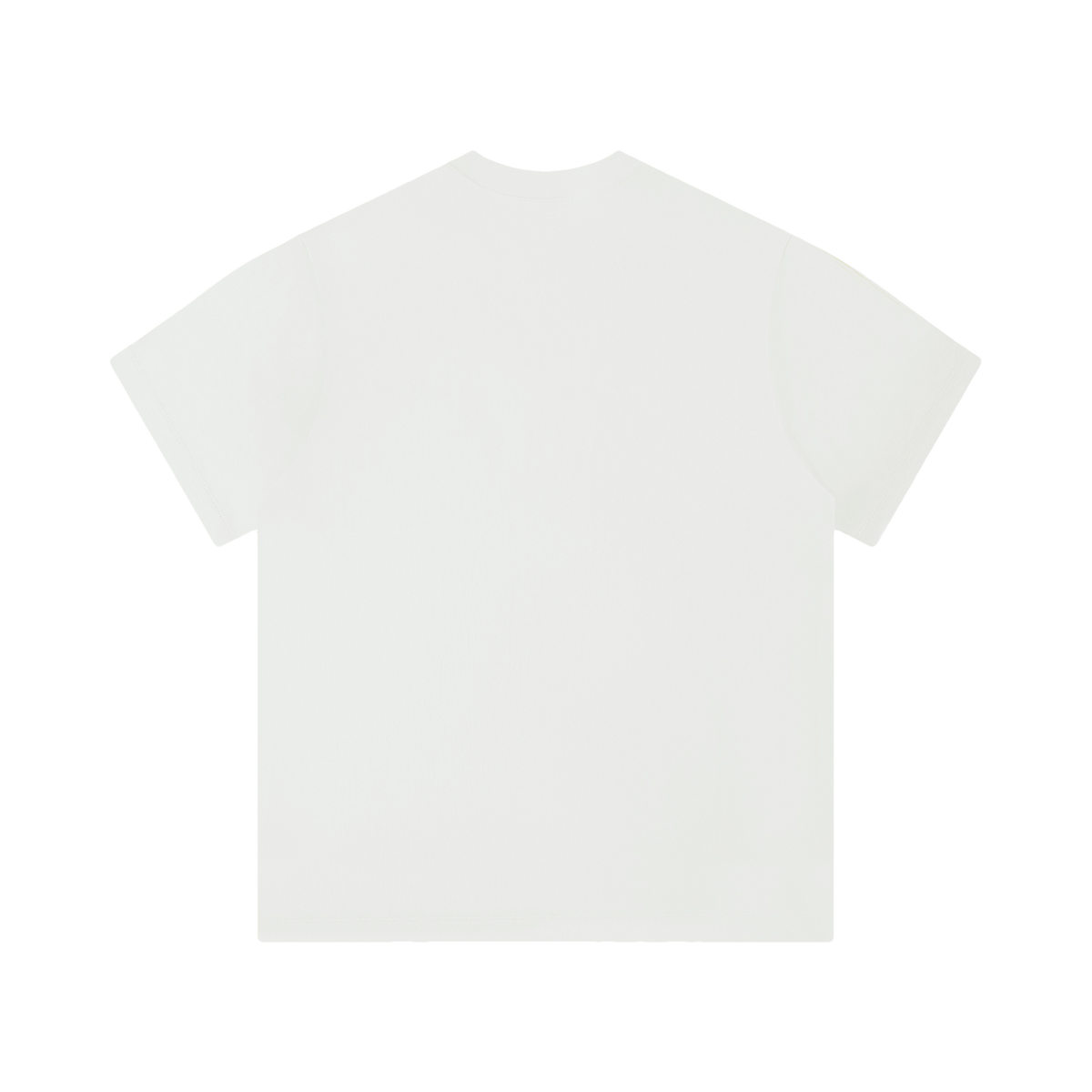 T-shirt unisexe uni blanc, coupe classique, col rond et manches courtes
