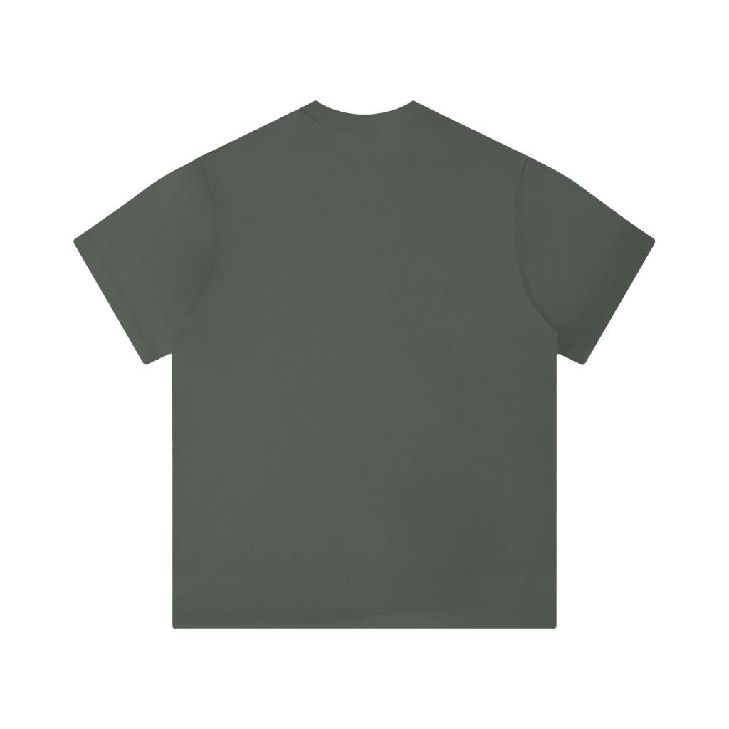 T-shirt unisexe uni vert foncé, col rond, manches courtes, coupe classique