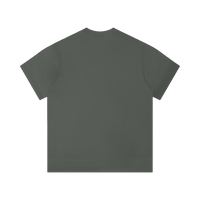 T-shirt unisexe uni vert foncé, col rond, manches courtes, coupe classique