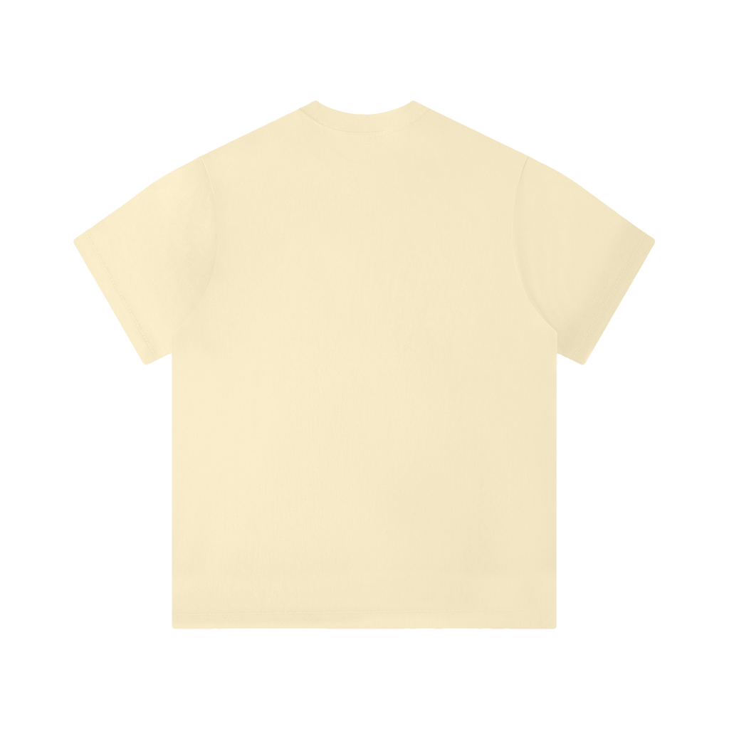 T-shirt unisexe uni jaune pâle, col rond classique et manches courtes