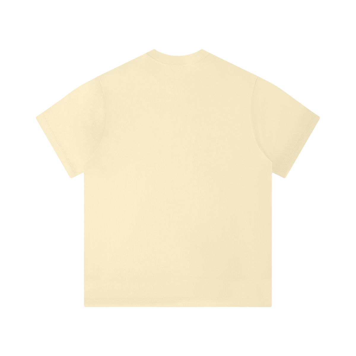 T-shirt unisexe uni jaune pâle, col rond classique et manches courtes