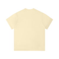 T-shirt unisexe uni jaune pâle, col rond classique et manches courtes