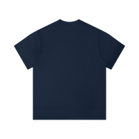 T-shirt unisexe uni bleu marine, col rond, manches courtes, coupe classique