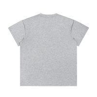 T-shirt col rond gris clair, coupe droite et manches courtes classiques