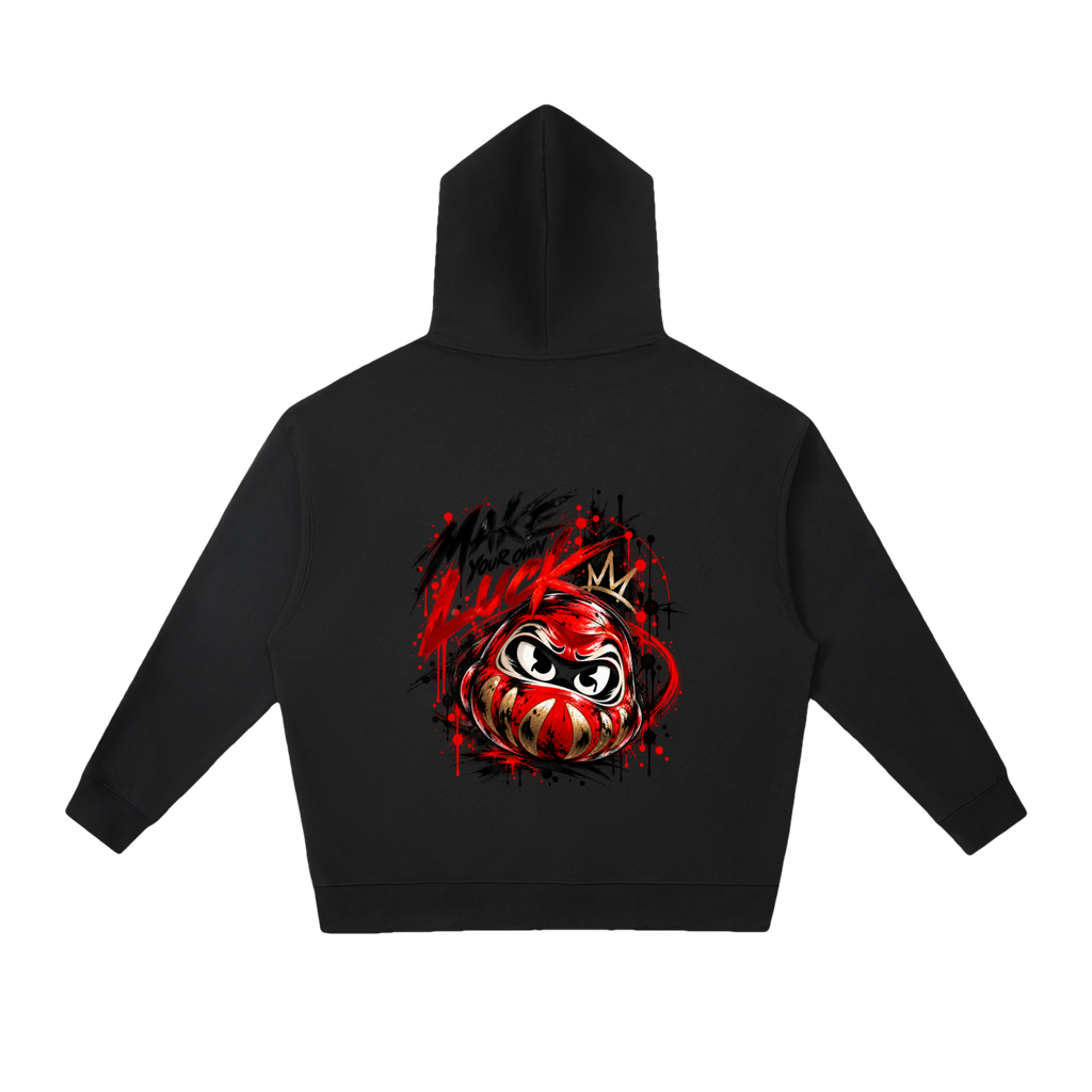 Sweat à capuche Daruma Luck unisexe Ink Pick Me, message MAKE YOUR OWN LUCK – photo 4