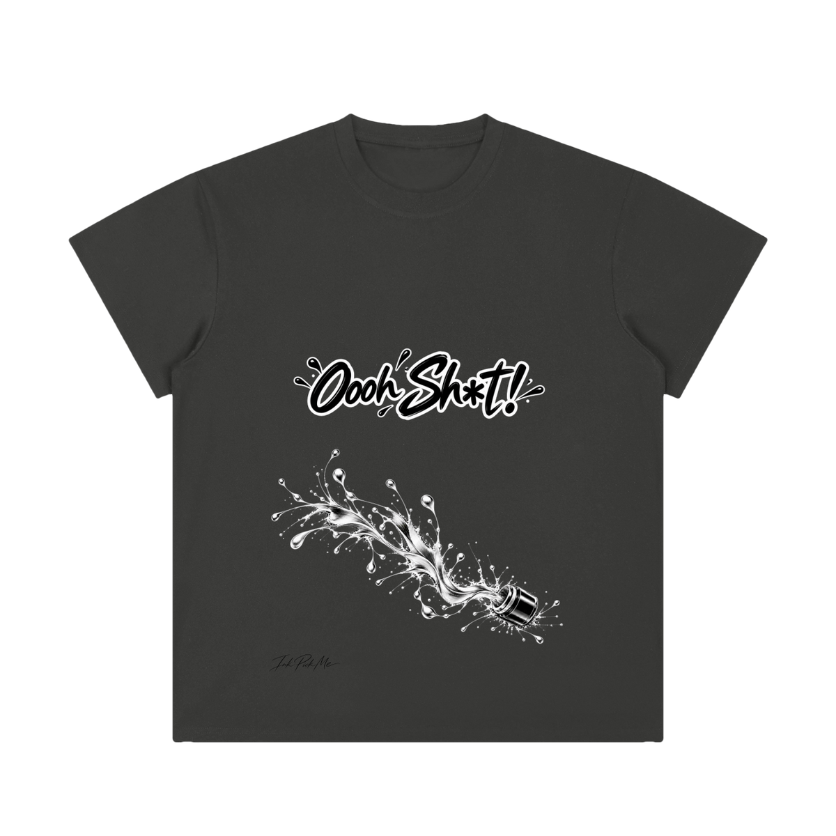 T-shirt OOOH SH*T! foncé, pot d'encre renversé, humour tatoueur Ink Pick Me – photo 3