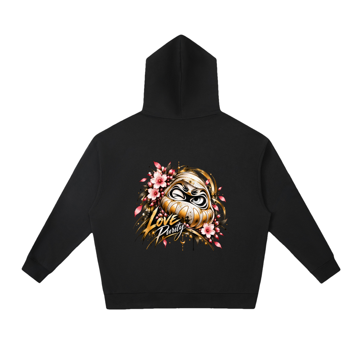 Sweat à capuche oversize Daruma Love unisexe Ink Pick Me, streetwear japonais – photo 2