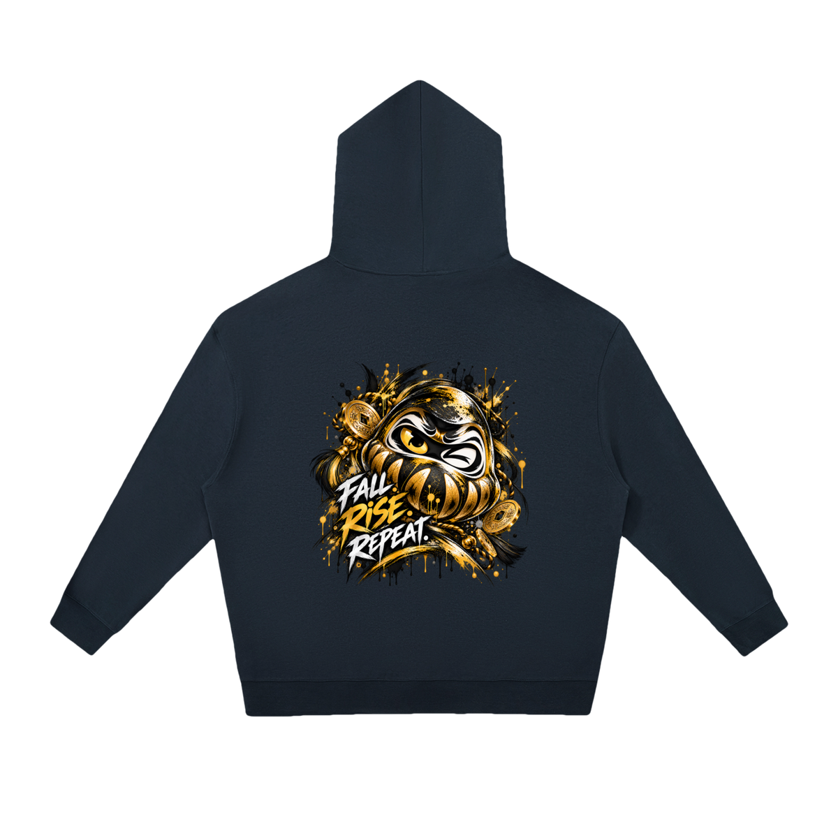 Sweat à capuche ample Daruma Gold unisexe Ink Pick Me, streetwear japonais – photo 12
