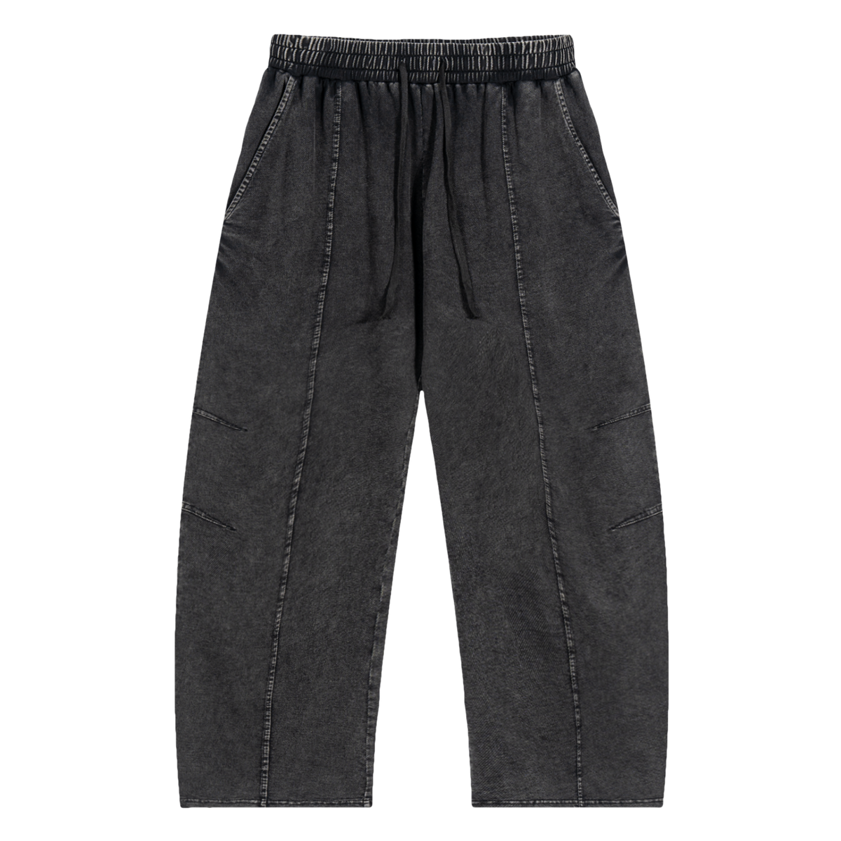 Pantalones de algodón con cordón estilo snow wash