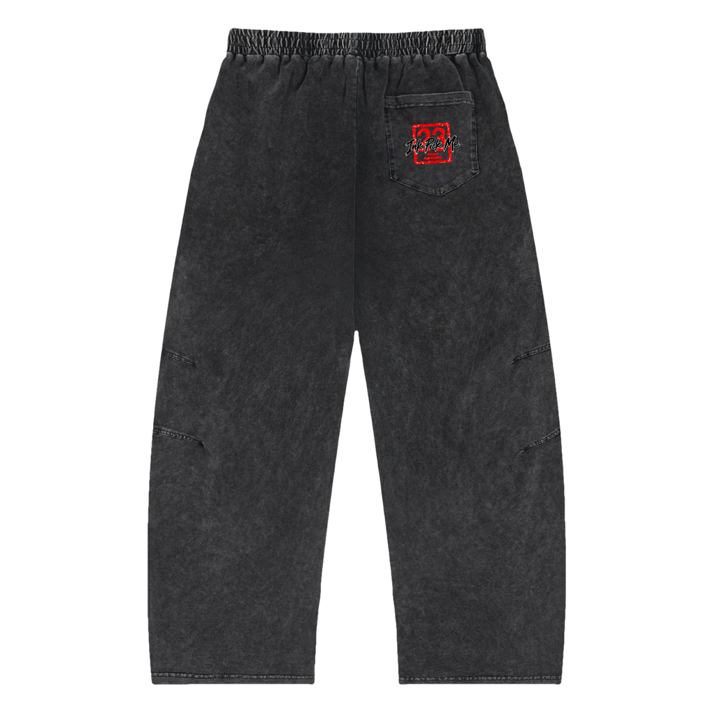 Pantalon snow wash noir à cordon en coton Ink Pick Me – photo 2