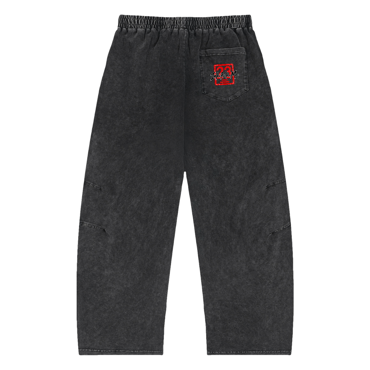 Pantalon snow wash noir à cordon en coton Ink Pick Me – photo 2