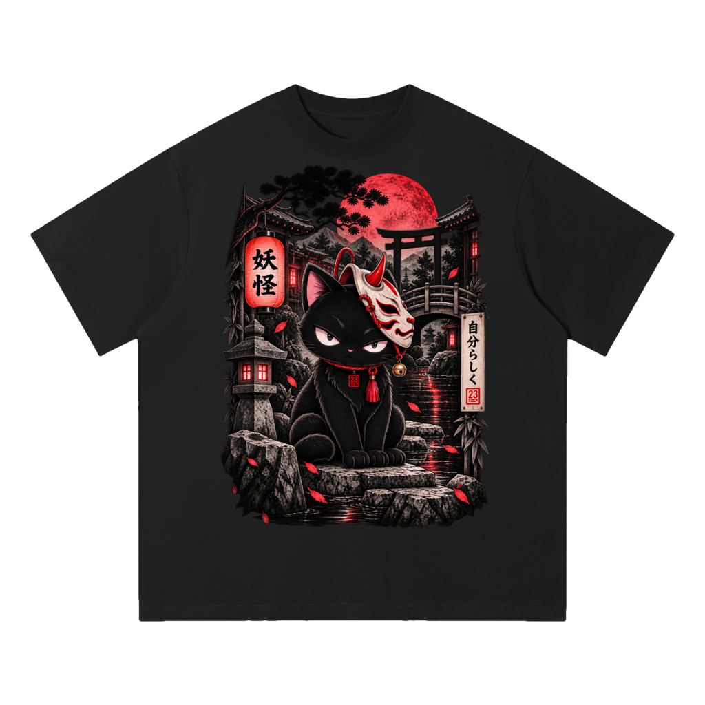 T-shirt oversize 'Inky Yokai' avec motif yokai graphique.