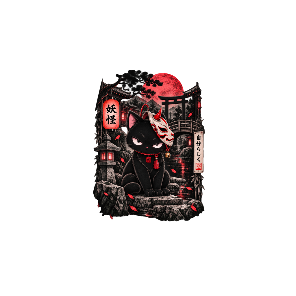 Dos du t-shirt 'Inky Yokai' montrant l'impression arrière.