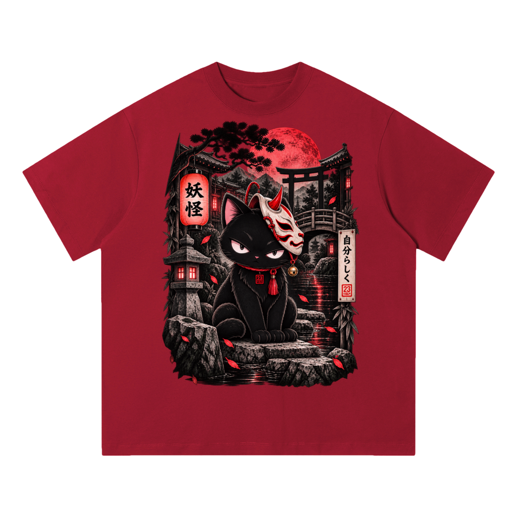 Zoom sur l'imprimé 'Inky Yokai' et texture du coton.