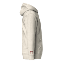 Hoodie Signature brodé clair en coton bio Ink Pick Me, logo noir et torii – photo 8