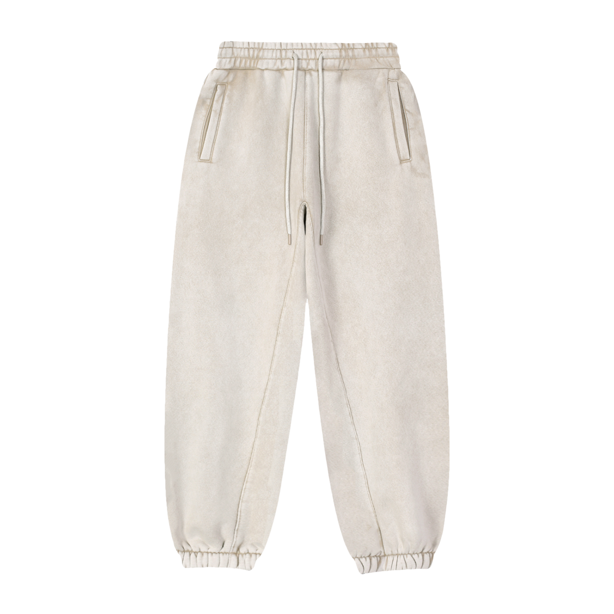 Détail du tissu et cordon du pantalon jogging ample.