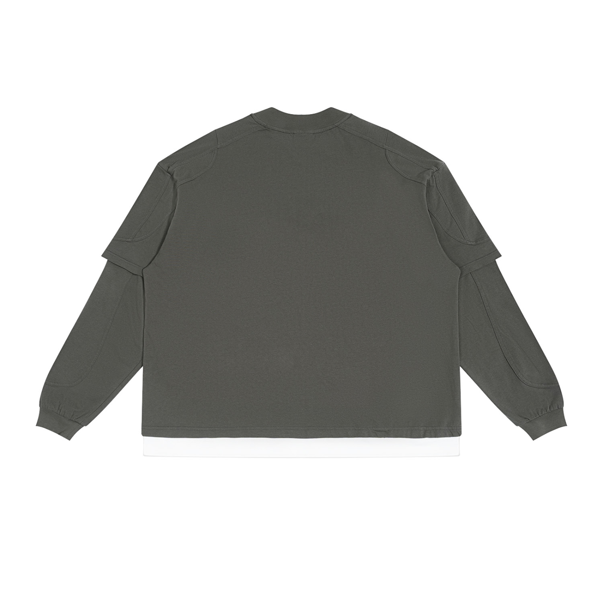 T-shirt manches longues effet superposé gris foncé Ink Pick Me – vue de dos