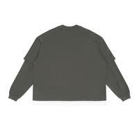 T-shirt manches longues effet superposé gris foncé Ink Pick Me – vue de dos