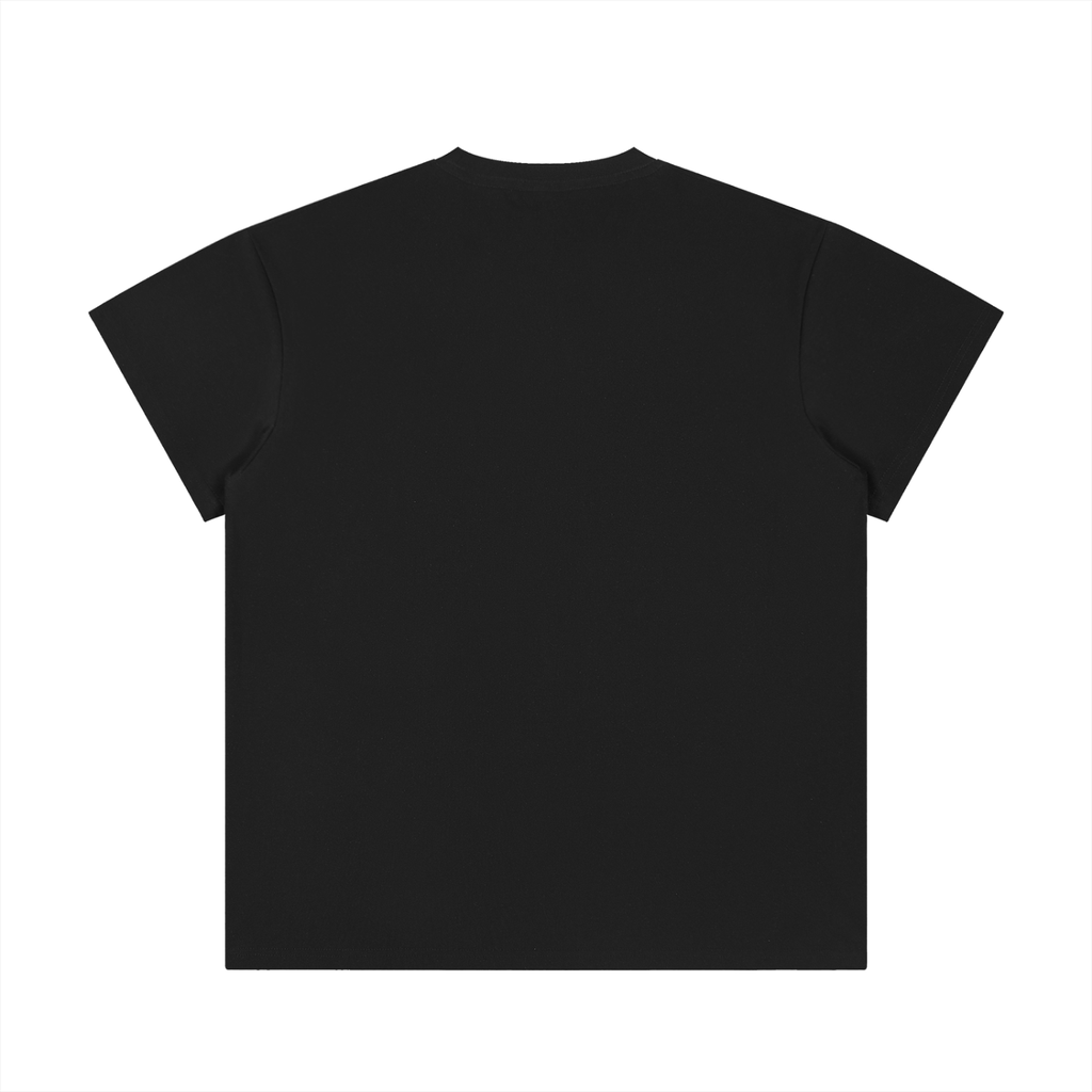 Black unisex crewneck t-shirt with a relaxed fit, short sleeves, and classic round neckline.